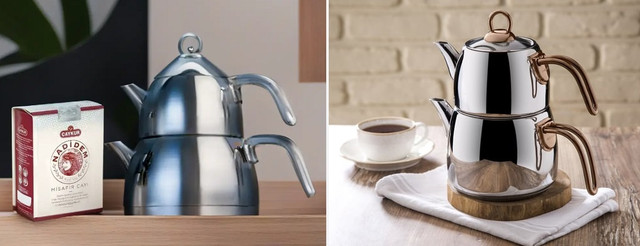 подвійний чайник і чай caykur