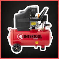 Компресор 24 л, 1.5 кВт, 220 В, 8 aтм, 206 л/хв. INTERTOOL PT-0009