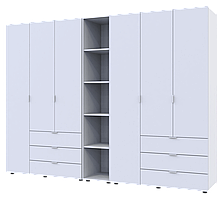 Комплект Doros Гелар з Етажеркою Білий  3+3 ДСП 270.6х49.5х203.4 (42005036)