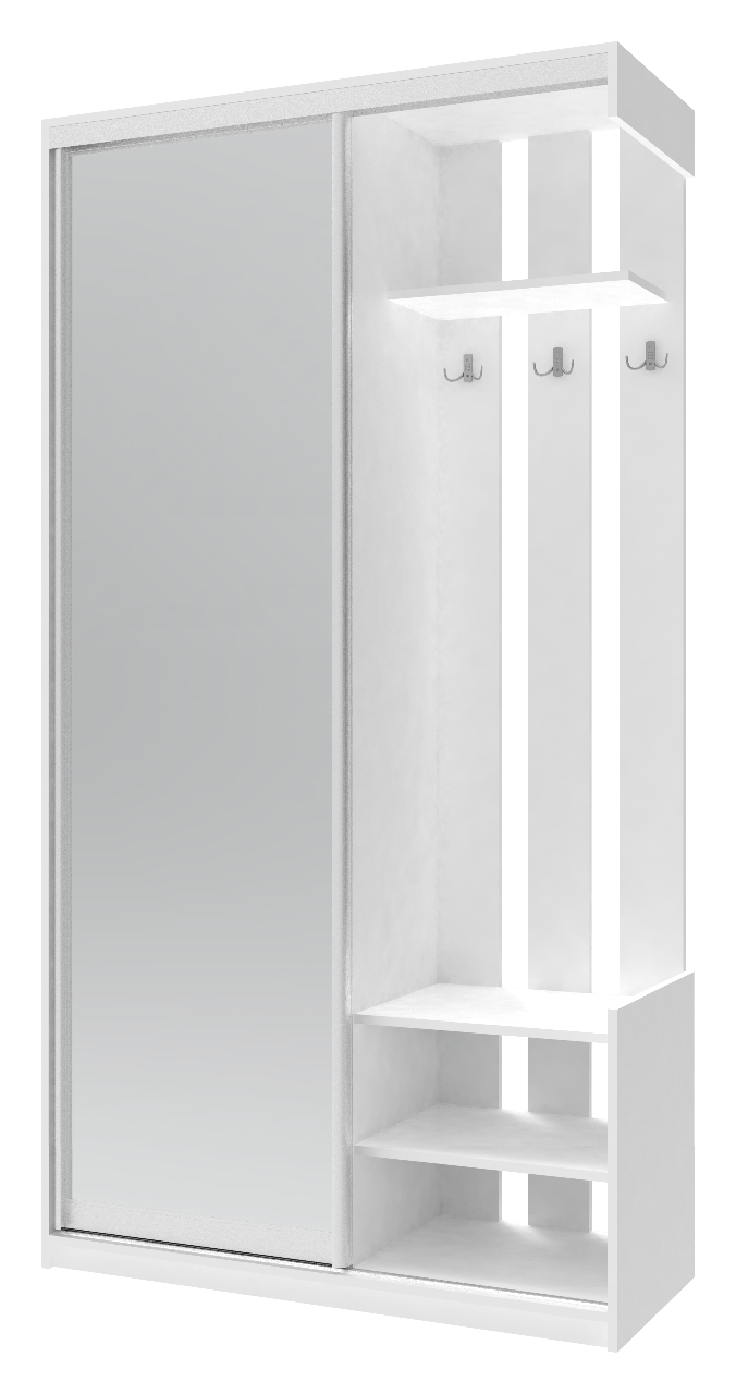 Передпокій Doros City One Door Білий 1 Дзеркало 110х45х210 (44900058)