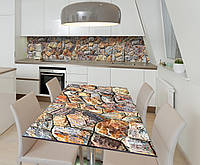 Наклейка 3Д виниловая на стол Zatarga «Каменный пазл» 650х1200 мм для домов, квартир, столов, PZ, код: 6508552