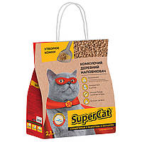 Наполнитель для кошачьего туалета SuperCat® Комкующийся Древесный 2,1 кг (3555)