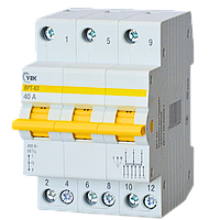 Выключатель-разъединитель 1-0-2 3P 40A трехпозиционный [MPR10-3-040-U] ВРТ-63 УEK