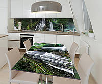 Наклейка 3Д виниловая на стол Zatarga «Серебрянные струны» 600х1200 мм для домов, квартир, ст PZ, код: 6509134
