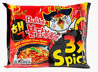 Корейская лапша Очень острая с курицей 3 x Spicy SAMYANG Buldak Hot Chicken Flavor Ramen 140g