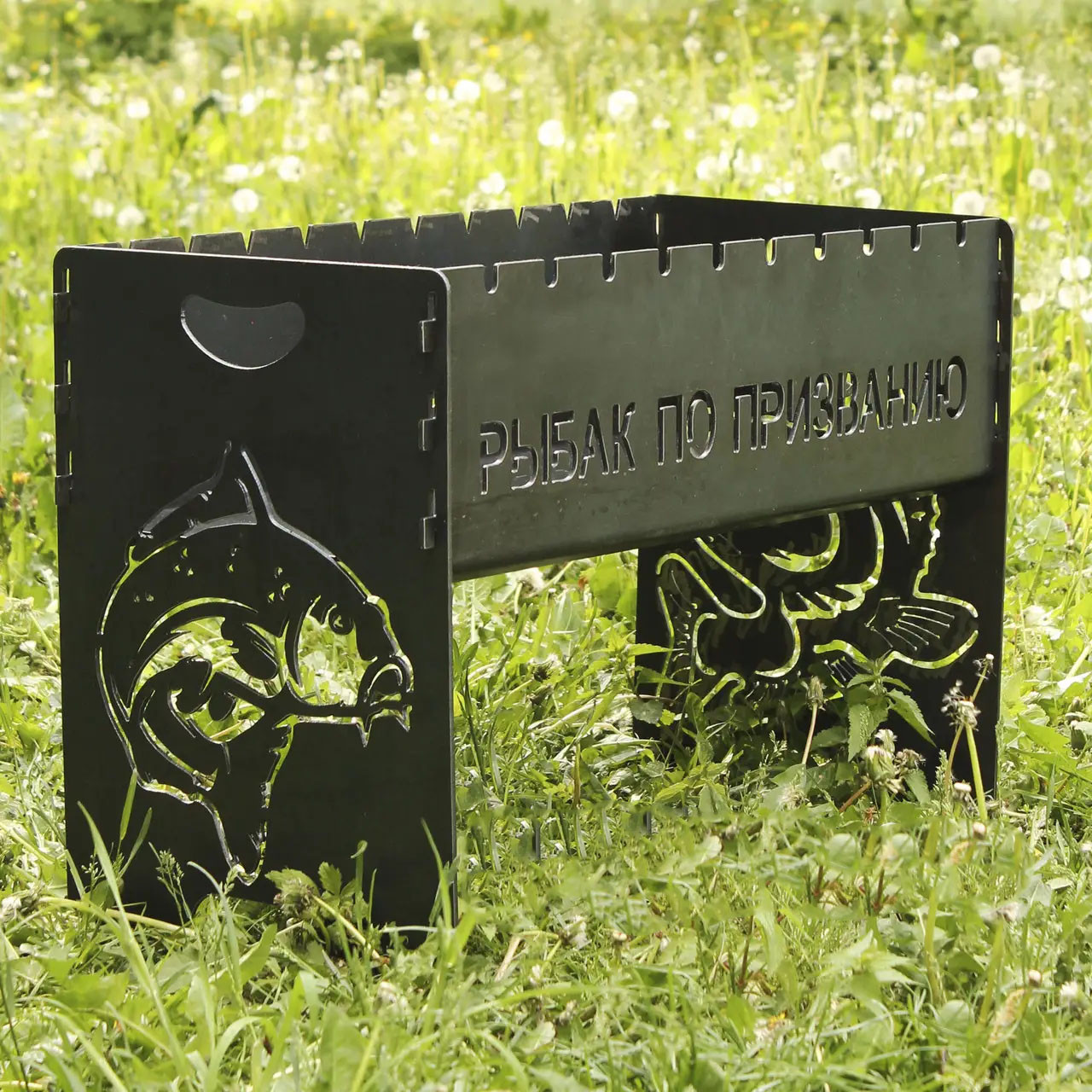 Мангал на 10 шт розбірний РИБАК ЗА ЗАЗВАНИЕМ з індивідуальним написом - подарунковий. Подарунковий мангал, фото 1