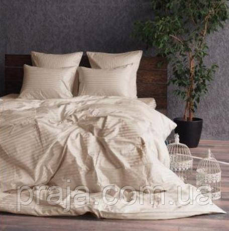 Комплект постільної білизни Сімейний смужка капучіно, фото 1
