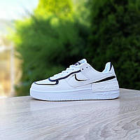 Женские кроссовки Nike Air Force 1 Shadow Белые с черным 36