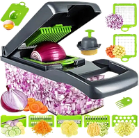 Многофункциональная овощерезка с сменными насадками Nicer Dicer 25 предметов Терка для овощей с контейнером