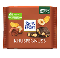 Молочний шоколад Ritter Sport з лісовими горіхами та кукурудзяними пластівцями, 100 г