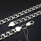 Срібна цепочка чоловіча широка Бісмарк плоский. Цепочка ширина 7 мм срібло 925. Довжина 65 см, фото 6