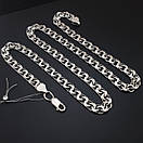 Срібна цепочка чоловіча широка Бісмарк плоский. Цепочка ширина 7 мм срібло 925. Довжина 65 см, фото 8