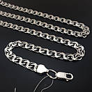 Срібна цепочка чоловіча широка Бісмарк плоский. Цепочка ширина 7 мм срібло 925. Довжина 65 см, фото 10