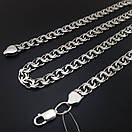 Срібна цепочка чоловіча широка Бісмарк плоский. Цепочка ширина 7 мм срібло 925. Довжина 65 см, фото 9