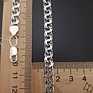 Срібна цепочка чоловіча широка Бісмарк плоский. Цепочка ширина 7 мм срібло 925. Довжина 65 см, фото 5