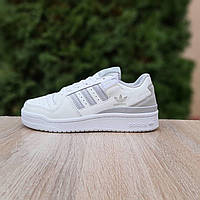 Женские кроссовки Adidas Forum LOW Белые с серым