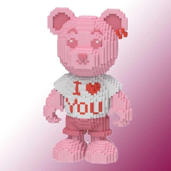 Конструктор медведь 3D Magic blocks, Детский конструктор в виде мишки с сердечком 4450 деталей - фото 2 - id-p2167050037
