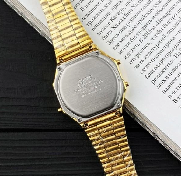 Часы мужские Casio Мужские кварцевые часы под золото Casio a168 Электронные часы casio в металлическом корпусе - фото 4 - id-p2167048260