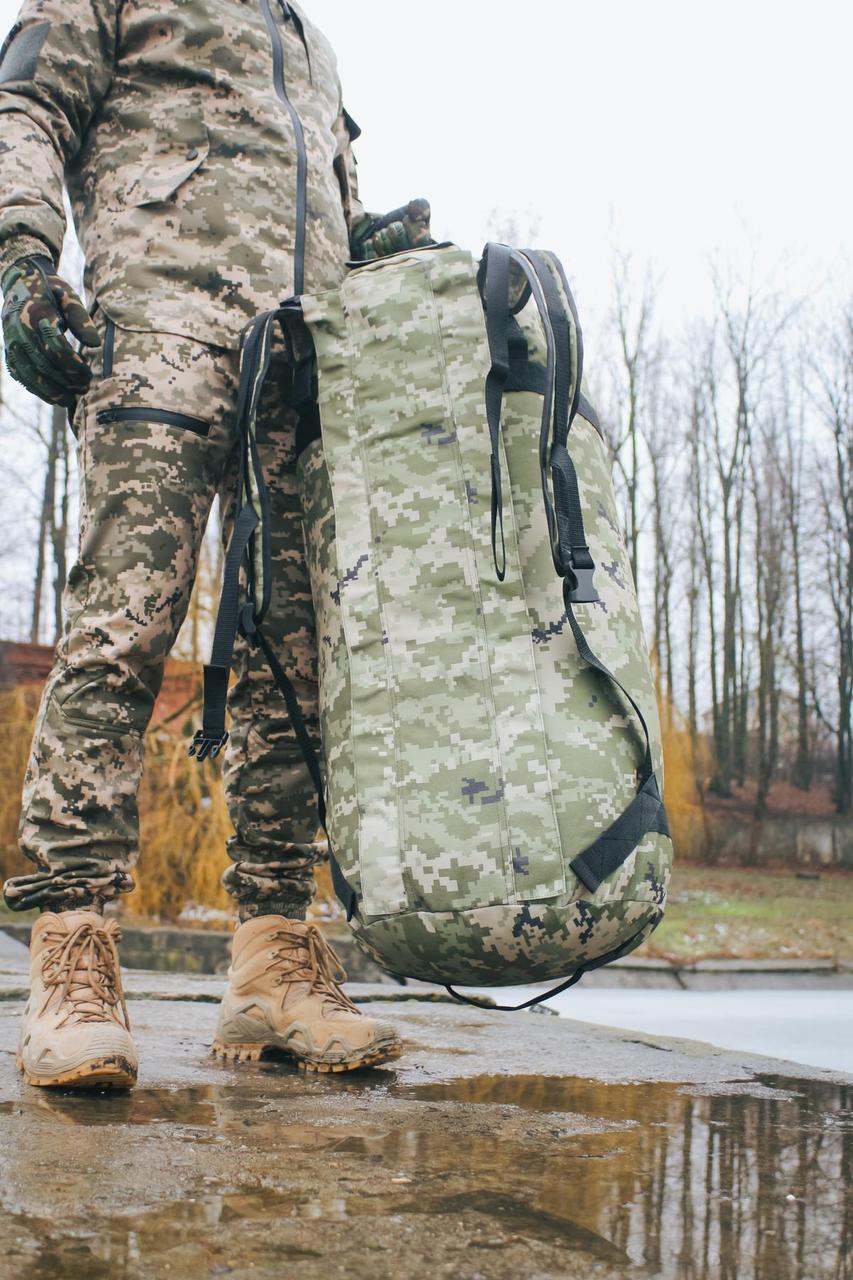 Непромокальна тактична сумка баул 100 л для зсу, місткий армійський рюкзак для військових
