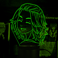 Акриловий 3D світильник-нічник Токійські месники Манджиро Сано зелений