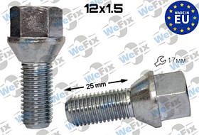 Болт колісний М12х1,5х25 конус цинк ключ 17