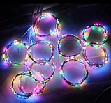 Гірлянда на дроті Крапля роси 50 LED 5 м Мульти на батарейках, фото 2