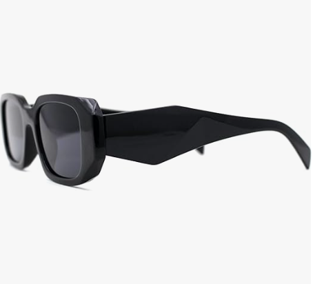 Ретро очки поляризационные от солнца в черном цвете для мужчин и женщин, прямоугольной формы - фото 1 - id-p2167052311