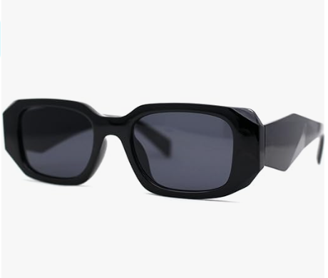 Ретро очки поляризационные от солнца в черном цвете для мужчин и женщин, прямоугольной формы - фото 2 - id-p2167052311