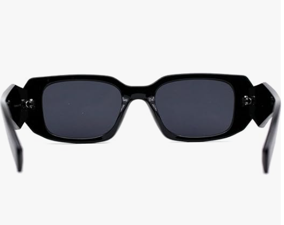 Ретро очки поляризационные от солнца в черном цвете для мужчин и женщин, прямоугольной формы - фото 7 - id-p2167052311