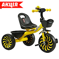 Детский трехколесный велосипед Best Trike SL-12754 С колесами EVA, металлической рамой Для малышей Желтый Cor