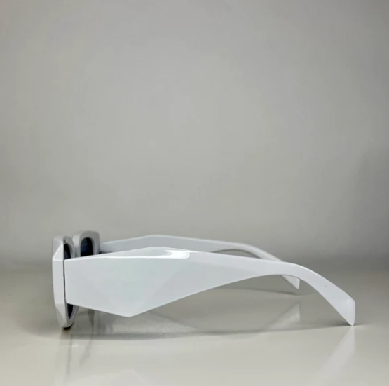 Женские узкие ретро очки прямоугольной формы с поляризацией в белом цвете - фото 4 - id-p2167065228