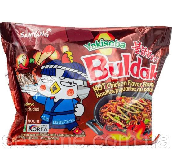 Лапша швидкого приготування Samyang Buldak Yakisoba Hot Chicken Flavor Ramen зі смаком курки в соусі Якісоба