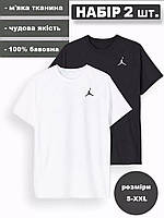 Футболка унисекс Jordan белая и чёрная лёгкая хлопок (размеры M, L, XL, XXL )