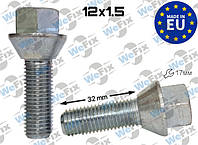 Болт колісний М12х1,5х32 конус цинк ключ 17