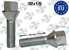 Болт колісний М12х1,5х35 конус цинк ключ 17