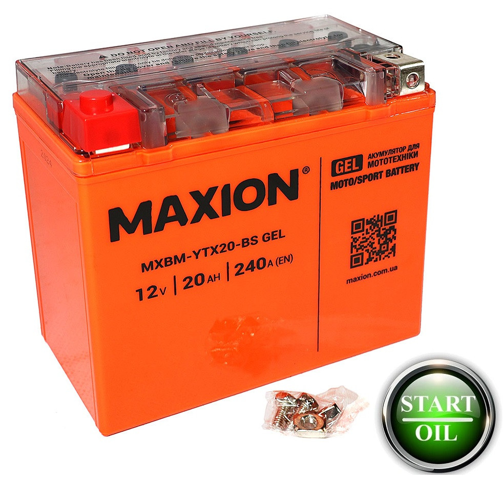 Мото аккумулятор GEL MAXION YTX 20-BS (12V. 20A)