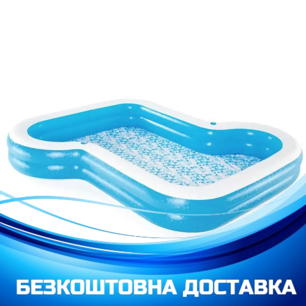 Басейн надувний прямокутний сімейний (305-274-46см, об'єм: 1207л) Bestway 54321, фото 1