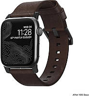 Кожаный ремешок Nomad Modern Strap Rustic Brown Black Hardware для Apple Watch 38mm | 40mm