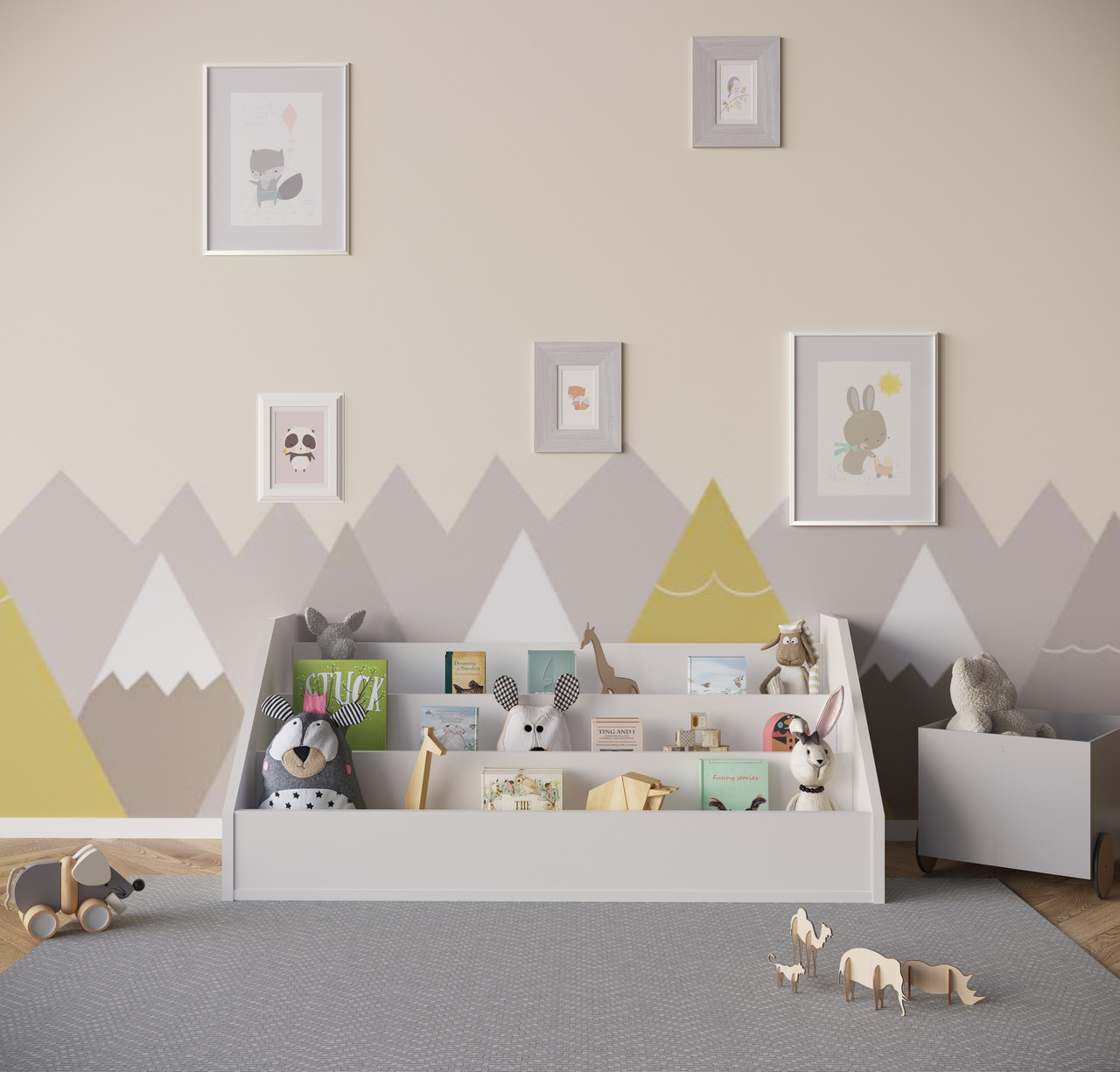 Дитячий стелаж Монтесорі, дитяча книжкова полиця Монтессорі DP-5, фото 1