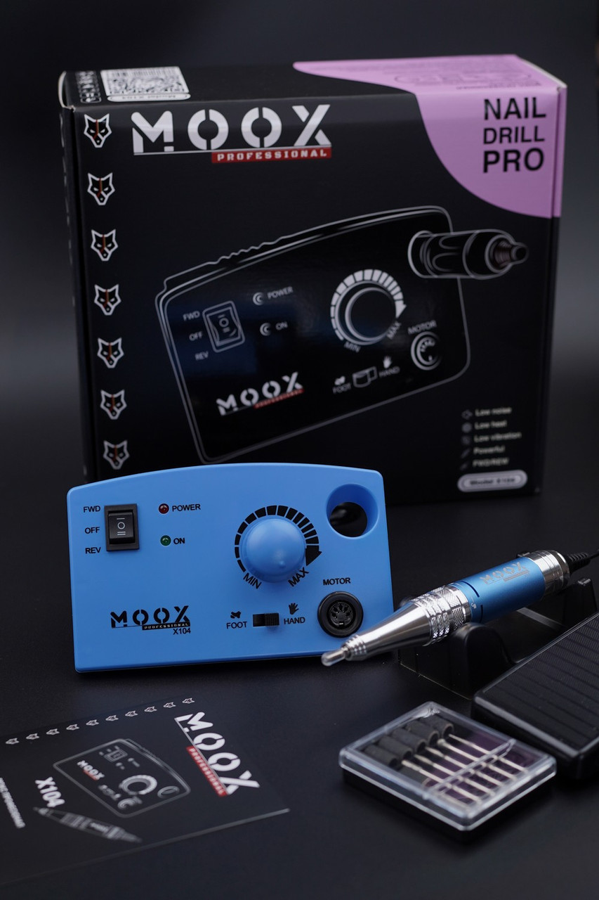 Фрезер для манікюру і педикюру MOOX X104 45 000 об / хв 65W, Sky Blue, фото 1