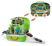 Дитячий паркінг валізка з машинкою та динозавром іграшковий гараж для машинок