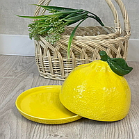 Керамічна маслянка 17 см серія Лимон