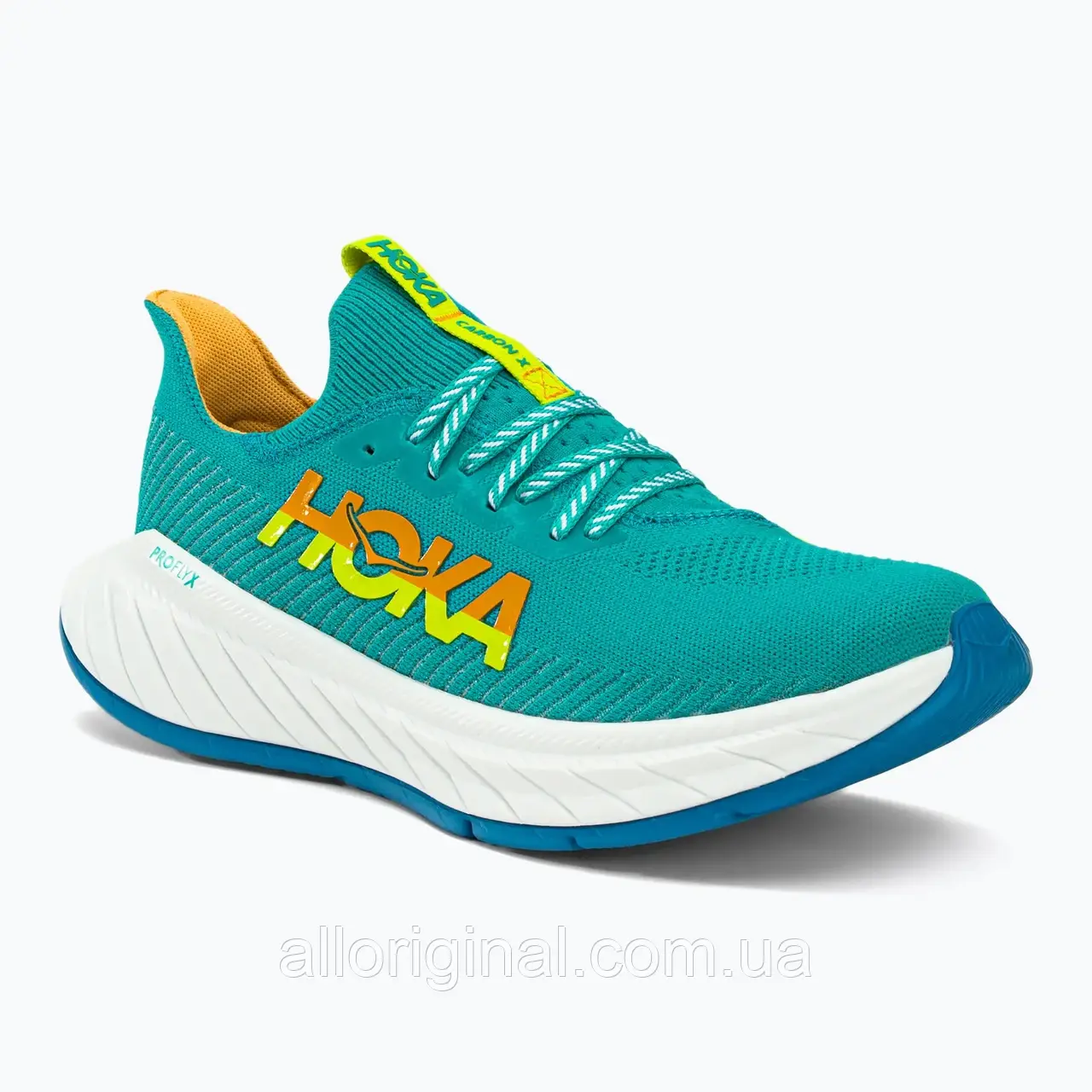 AllOriginal com ua Кросівки для бігу чоловічі HOKA Carbon X 3 блакитно-жовті 1123192-CEPR РОЗМІРИ ЗАПИТУЙТЕ