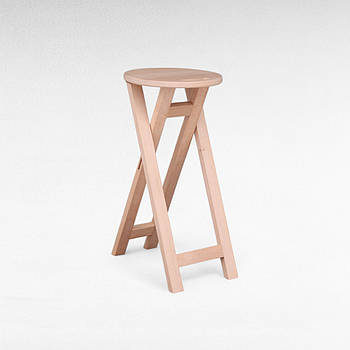 Табурет дерев'яний високий розкладний Стілець для бару або кухні Складний табурет для барної стійки ВІЛЬХА 63см
