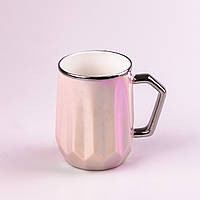 Чашка керамическая 450 мл в зеркальной глазури, розовый Shop