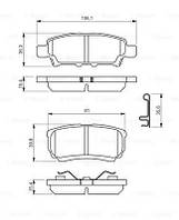 Колодки тормозные дисковые MITSUBISHI LANCER задн. BOSCH (0986494502)