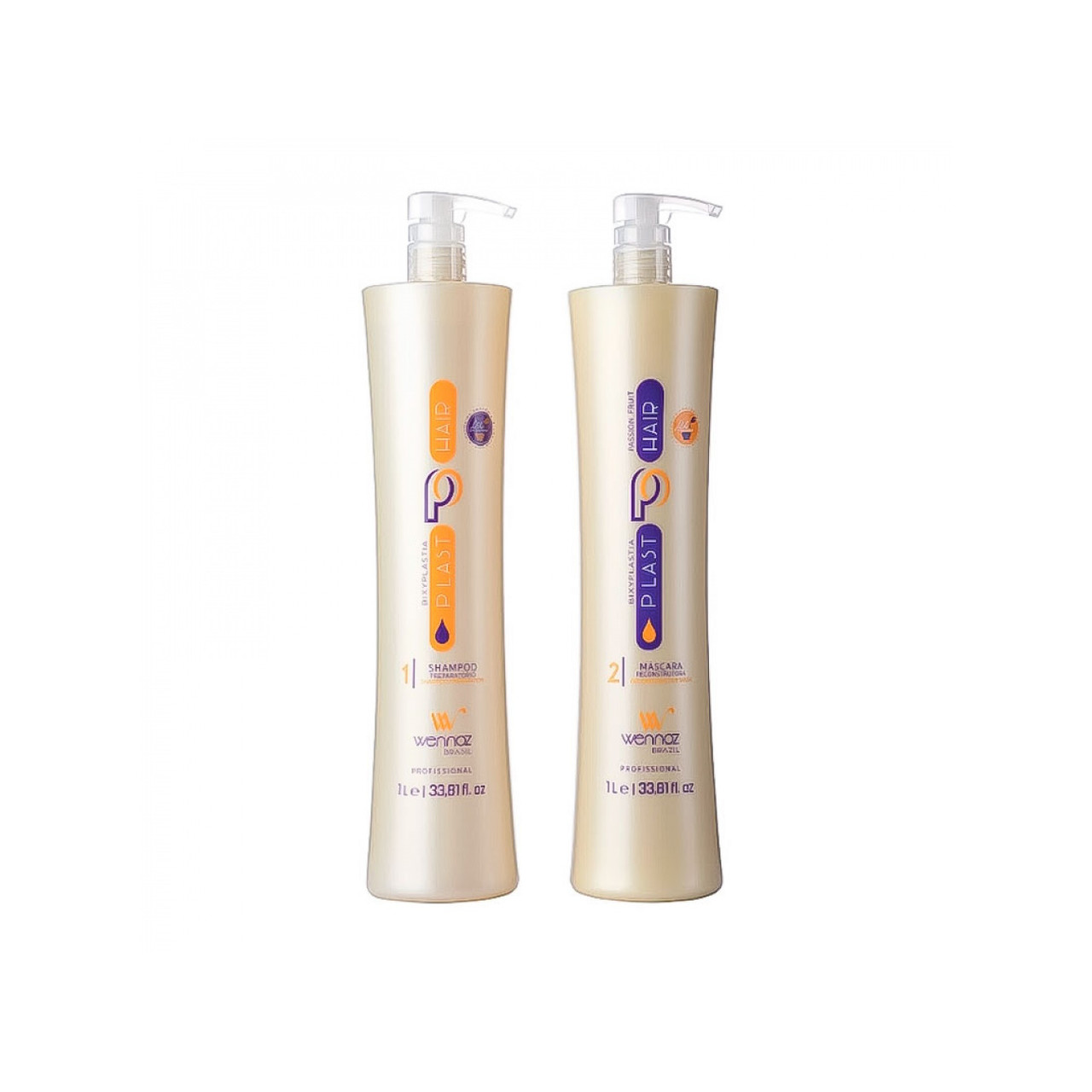Набір біксипластії Wennoz Brasil (Honma Tokyo) Bixyplastia Plast Hair Passion Fruit  (Крок 1 + Крок 2) 500+1000 мл (29005)