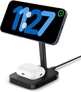 Бездротова зарядка Spigen ArcField MagFit Black with MagSafe ACH05439