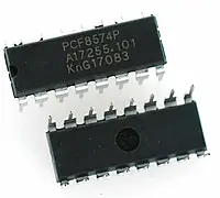 Микросхема PCF8574P, расширитель цифровых входов/выходов для шины I2C [DIP-16]