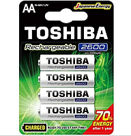 Аккумуляторные батарейки Акб "Toshiba" AA/HR6 (1.2V, Ni-Mh, 2600mAh, блістер, 4шт)